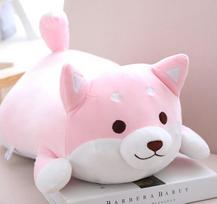 Good Quality Cute Fat Shiba Inu Dog Plush Toy Stuffed Soft Kawaii Animal Cartoon Pillow Lovely Gift 35cm white