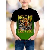 Fashion Boys T-shirt Clothing TUNG TUNG SAHUR Italian Brainrot 3D Cartoon Print Man T-shirt Children's Sport Breathable Clothing S black