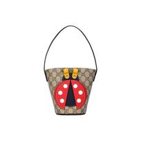 Gucci GG Canvas Ladybug Kids Bucket Bag Beige Red Daily Shopping 666277-20QBN-8320 Basic Set (Bag+Dust Bag) gray