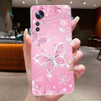 Dėklas Xiaomi 12 12X Dėklas Mi 12 Pro Lite Skaidrus Prabangus Madingas Drugelis Gėlė Galinis Dangtelis Mi12 Lite Minkštas TPU Silikonas Funda Xiaomi 12 Lite white