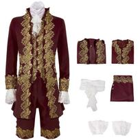 Apranga Vyriška Viduramžių Teismo Rokoko Viduramžių Cosplay Kostiumas Retro Helovino Kostiumas XXL brown