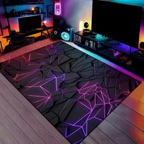 VIKAMA 3D Hexagon Gaming Rug Anti-Slip Esports Carpet Mat for Bedroom Living Room Modern Decor Geometric Floor Mat 120X160CM