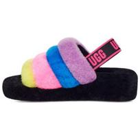 (WMNS) UGG Fluff Yeah Slide 'Black Taffy Pink Multi' Women's 1097169-BTPM EU 38 pink