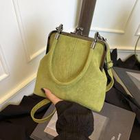 Vintage Simple Handbag Women's Messenger Bag žalia