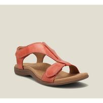 Sandals Women's Summer Flat Massage Velcro One Word Casual Beach Sandals 43 oranžinė