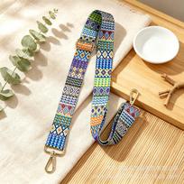Retro Print Long Adjustable Crossbody Bag Strap, Wide Shoulder Strap for Handbags, Replacement Strap with 3 Patterns One Size mėlyna