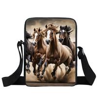 akvarelinis gyvūnų rašto rankinė per petį žirgas moteriška rankinė telefono piniginės laikiklis atsitiktinė crossbody rankinė gray