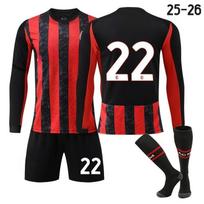 Ilgomis rankovėmis 26 Milano AC Namų futbolo marškinėliai Vaikų kostiumas Ne. 14 Modrič Nr. 11 Ibkaka 24