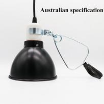 Black Reptile Heating Lamp 110-240V Shallow Dome Lampshade Emission Lamps With Clip 300W E27 Pet Light Bulb Bracket gray