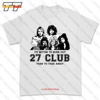 Club 27 Members Kurt Cobain Amy Winehouse Jim Morrison Birthday Tshirt Tee 5k9s 4XL black