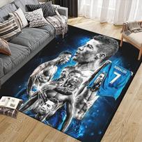 Cristiano Ronaldo Flannel Pattern Square Carpet,Area Rug,Carpet Rug for Living Room Bedroom Sofa Playroom Decor,Non-slip Floor Mat 40x60cm( 15x23in ) gray