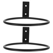 2Pcs Wall Mount Pet Feeder Rack Foldable Heavy Duty Metal Bowl Holder Raised Dog Cat Feeding Station Slow Feeders Water Bowls 17.3X15.1X7.5CM black