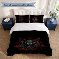 Doom 3‑Piece Bedding Set Soft Microfiber Duvet Cover Pillowcases Comfortable Bed Linen for Bedroom Decoration 135cmx200cm white