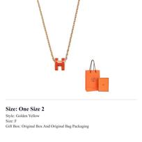 HERMES Painted Metal Necklaces Women's Gold 2026 Limited Hermes Orange Color H147992F G3 One Size 2 auksinė