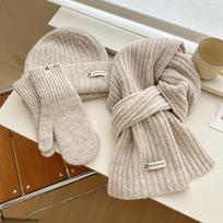 3 vnt. rinkinys Žieminė kepurė Šalikas Jutikliniai pirštinės Unisex Megztas Šiltas Beanie Kaklo mova Pirštinės Rinkinys Rudeniui Žiemai Lauko Kasdieniam dėvėjimui gray