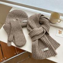 3 vnt. rinkinys Žieminė kepurė Šalikas Jutikliniai pirštinės Unisex Megztas Šiltas Beanie Kaklo mova Pirštinės Rinkinys Rudeniui Žiemai Lauko Kasdieniam dėvėjimui gray