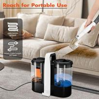 OMESER W07 Portable Carpet Cleaner, 15 kPa, 600W, 1.5 L/0.8 L Tanks - for Carpets and Sofas