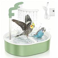 Circulation Bird Bath with Rain Shower Spray for Small Birds One Size gray