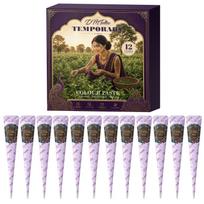 12PCS Waterproof Henna Body Paint Paste Hand Wrist Arm Temporary Tattoo Cone Gel Kit Long Lasting Natural Plant Extract Body Makeup Paste Henna Paste (12pcs/set) ruda