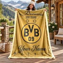 BVB Individualus Pavadinimas Flanelinis Antklodė Asmeninė Minkšta Šilta Pliušinė Antklodė Pritaikyta Dovana Šeimai Draugams 130cmx150cm