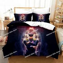 Anime JoJo Bizarre Adventure Jotaro Kujo Bedding Set Print single Comforter Duvet Cover Pillow Case 3 Pieces Set Kids Adult Size EU Single 135*200cm/53x79in 3pcs
