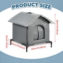 Outdoor Cats, Oxford Cloth Shelter with Raised Legs, Waterproof, Ideal for Winter. Also Serves As A L gray