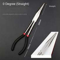 1Pcs 11 Inch Circle Nose Pliers Plug Puller Pliers  for Metalworking and Precision Gripping Straight black