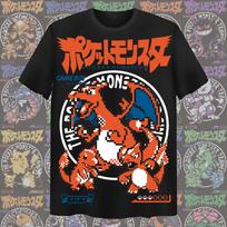 Anime Pokemon Charizard Pixel Style T-shirt Men Women Summer Cotton Y2K Clothing Fashion Oversized Short Sleeve Tops Streetwe XXXL red
