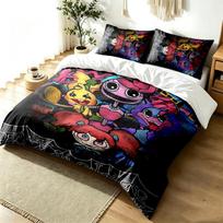Poppy Playtime 3pc Duvet Cover Set Simple Modern Bedding Set Wrinkle Resistant Soft Fabric All Season Use a perfect gift 140cmx210cm gray