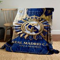 Real Madrid C.F. Emblem Design Blanket Patterned blanket, flannel, suitable for all seasons, home decor, warm and cozy 80x120cm(31*47in) gray