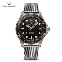 PAGANI DESIGN 007 serijos nardymo laikrodis NH35A vyriškas automatinis mechaninis laikrodis nerūdijančio plieno safyro kristalas Relogio Masculino MIYOTA 8215 black