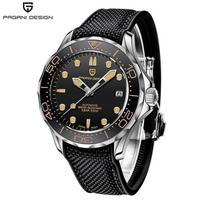 PAGANI DESIGN 007 serijos nardymo laikrodis NH35A vyriškas automatinis mechaninis laikrodis nerūdijančio plieno safyro kristalas Relogio Masculino MIYOTA 8215 gray