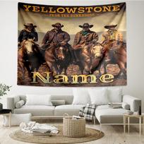Custom Name Yellowstone Print Tapestry, Backdrop, Easy Setup, Ideal for Bedroom, Office & Living Room, with Aesthetic Wall Hanging Decor. 180cmx230cm