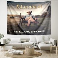 Custom Name Yellowstone Print Tapestry, Backdrop, Easy Setup, Ideal for Bedroom, Office & Living Room, with Aesthetic Wall Hanging Decor. 150cmx200cm