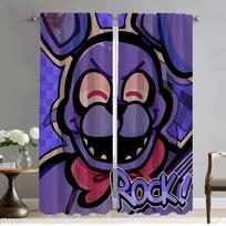 Fnaf Modernūs svetainės užuolaidos su kamera tiulis miegamojo pertvarai užtamsinanti užuolaida virtuvės užuolaidos 2 vnt. atspalviai vaikas W50xH70cmx2pcs-CL blue