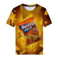 Užkandis Bulvių Traškučiai 3D Spausdinti Marškinėliai Vyrams Juokingi Animaciniai Atsitiktiniai Šaunūs Streetwear Marškinėliai 4XL juoda