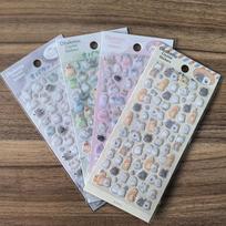 4 Pcs Crystal Epoxy Resin Cute Ghost Stickers Multiple Styles Cartoon Decor for Diaries Laptops BulingBulingStickers Store gray