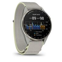 Išmanusis laikrodis Garmin Approach S72 47mm Silver/Citron Ti Bezel su Fog Grey/Citron ComfortFit audinio dirželiu | 010-04148-04 | 753759379858
