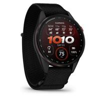 Išmanusis laikrodis Garmin Approach S72 – 47 mm Carbon Gray/Red DLC Titanium Bezel su Black ComfortFit audinio dirželiu | 010-04148-02 | 753759379834