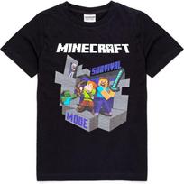 Minecraft T Shirt Boys Alex Steve Sword Black Game Short Sleeve Top XXXXXL įvairiaspalvis