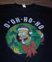 THE SIMPSONS HOMER SIMPSON CHRISTMAS Holiday T-Shirt SG116 Unisex T-Shirt L gray