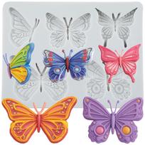 Butterfly Silicone Molds Butterfly Fondant Mold Relief Flower Mold Cake Decorating Tools Cupcake Topper Candy Chocolate Gumpaste Mold pilka spalva