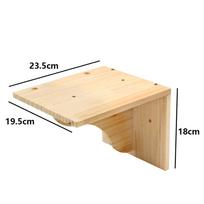 Wooden cat perch wall-mounted suspension bridge ladder cat climbing frame with hammock and solid wood platform cat play area beige