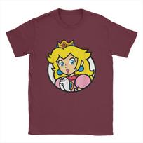 Unisex Super Mario Broliai Princesė Peach Marškinėliai 100% Medvilnės Drabužiai Juokingi Trumpomis Rankovėmis Apvaliu Kaklu Marškinėliai Suaugusiųjų Marškinėliai M yellow