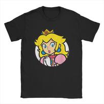 Unisex Super Mario Broliai Princesė Peach Marškinėliai 100% Medvilnės Drabužiai Juokingi Trumpomis Rankovėmis Apvaliu Kaklu Marškinėliai Suaugusiųjų Marškinėliai 3XL yellow