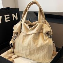 New Women's Large-capacity Nylon Shoulder Messenger Bag beveik baltos spalvos