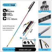 Kuangtu Ultra-Light 3K Carbon Fiber Folding Trekking Poles for Hiking black