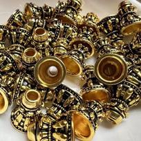Gold-Plated Tibetan Style Buddha Head Arhat Stupa DIY Cultural Play Accessories DIY Jewelry Set brown