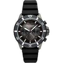 Emporio Armani AR11515 Diver Black Silicone Chronograph Men’s Watch 43mm juoda