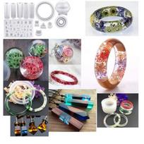 83Pcs Epoxy Jewelry Making Kit Soft Silicone Tear Resistant Widely Used Silicone Casting Mold Kit for DIY Pendant gray